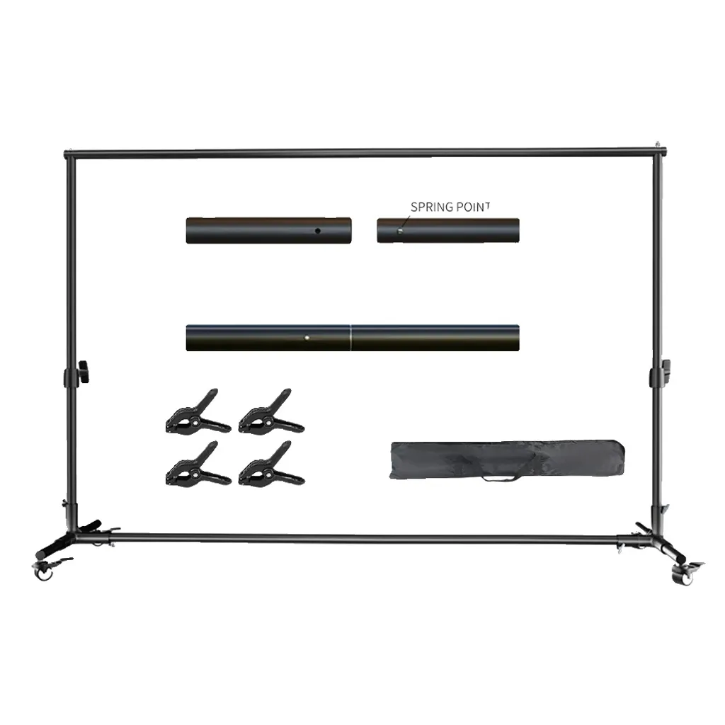 Supporto Sfondo 2x2M Professionale - Sistema Portafondale Mobile con Ruote
