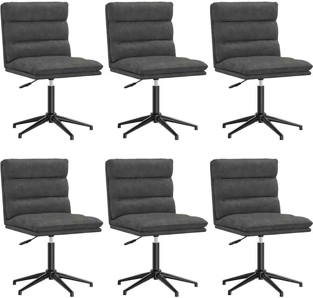 vidaXL Esszimmerstühle 6 Stk. Schwarz Kunstleder