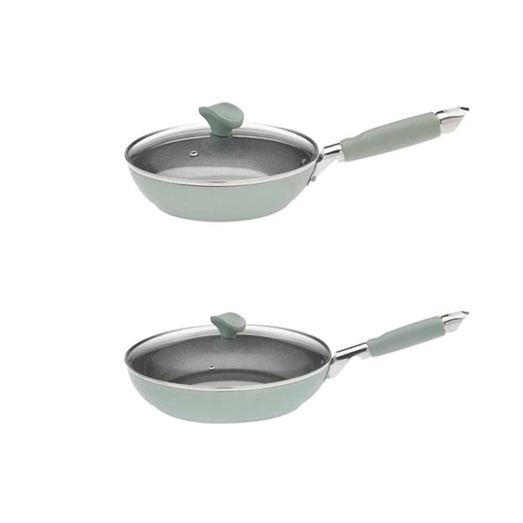 -freies Primecook Pfannenset - Angela - 2 Antihaft Bratpfannen - Ø20 cm und Ø28 cm - mit Deckeln - strapazierfähig - Ecoshield – sicher und ge...