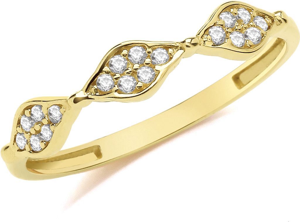 Atemberaubender 9 Karat (375) Gold Damen - Ring mit Zirkonia, 57 (18.1); TRS360849KYRSP