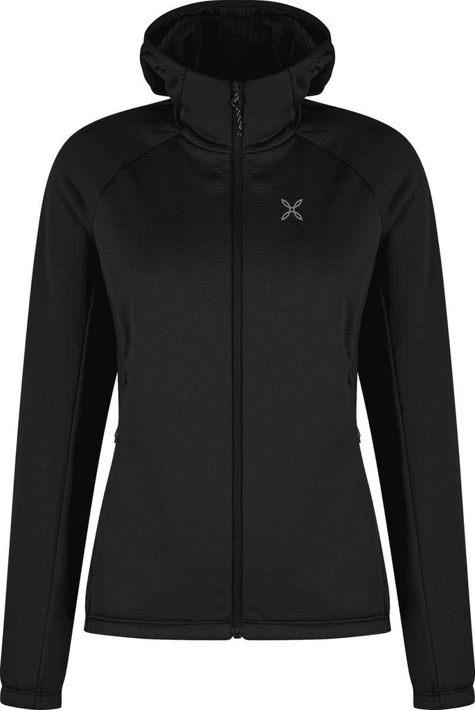 Fadis Grid Hooded Maglia Woman - Damen Fleecejacke mit Kapuze, Montura, Farbe:90-BLACK, Größe:XS