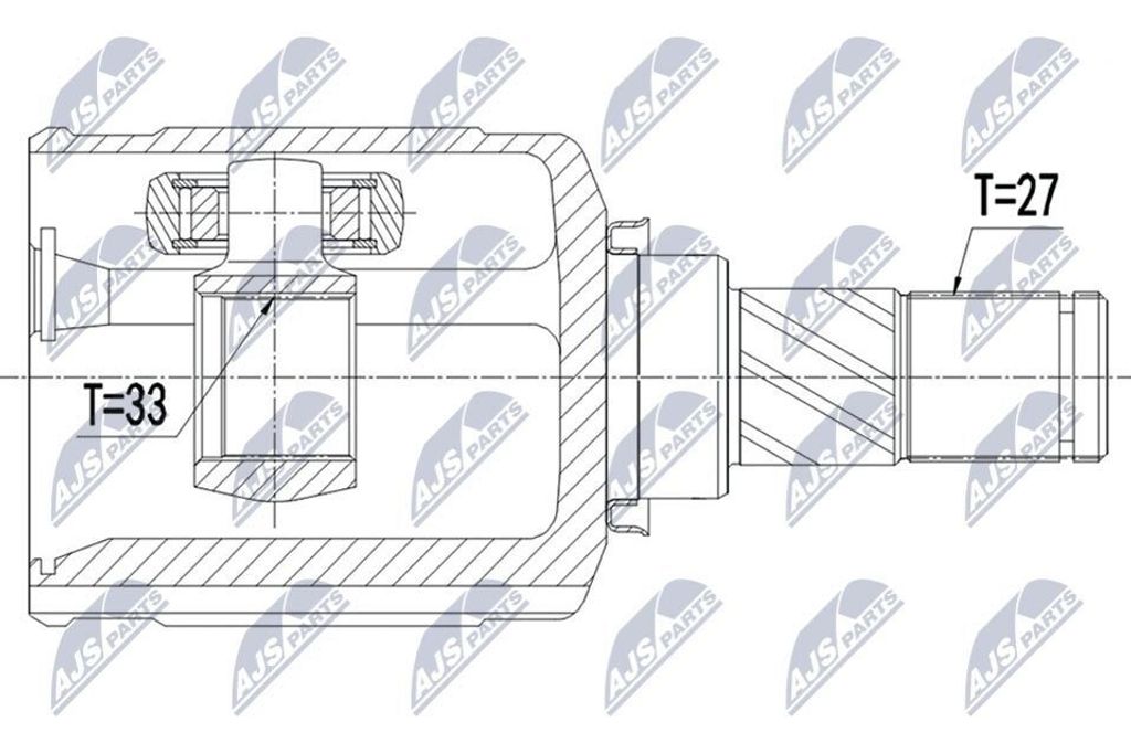 NTY Gelenksatz Antriebswelle Vorne Links für NISSAN X-TRAIL (T32) NPW-NS-079