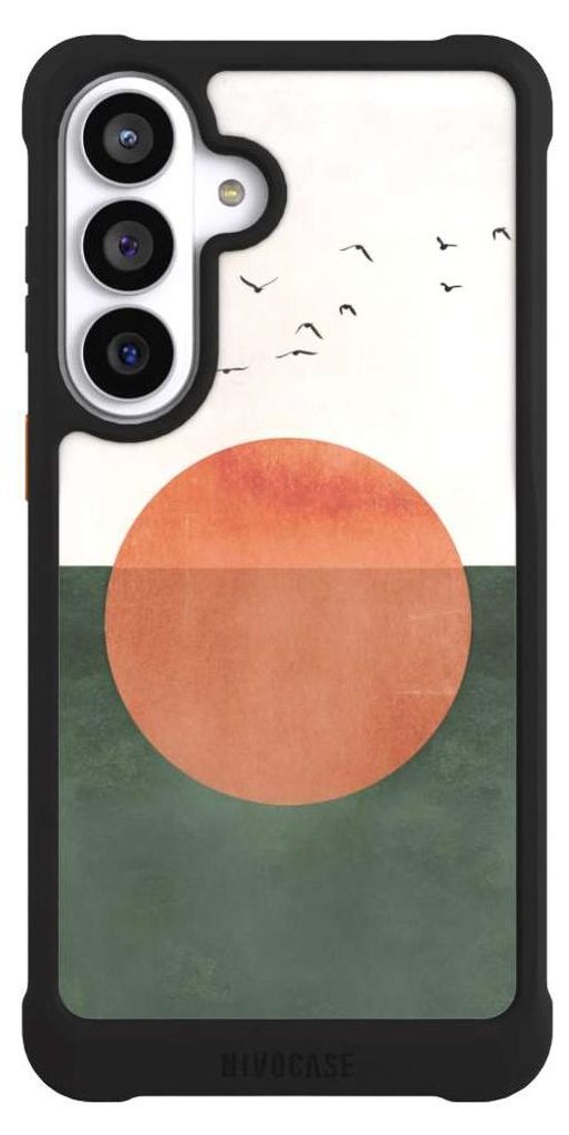 NIVOCASE Hülle für Samsung Galaxy S26+ Stoßfeste Handyhülle NIVOmax Case Schwarz Sonnenschein Sonnenuntergang Vogel