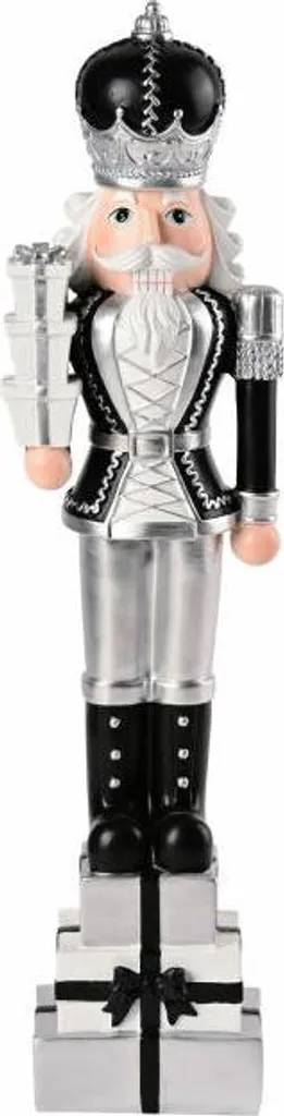 Figurine Décorative Casse-Noisette Design Moderne en Résine Noir Argent