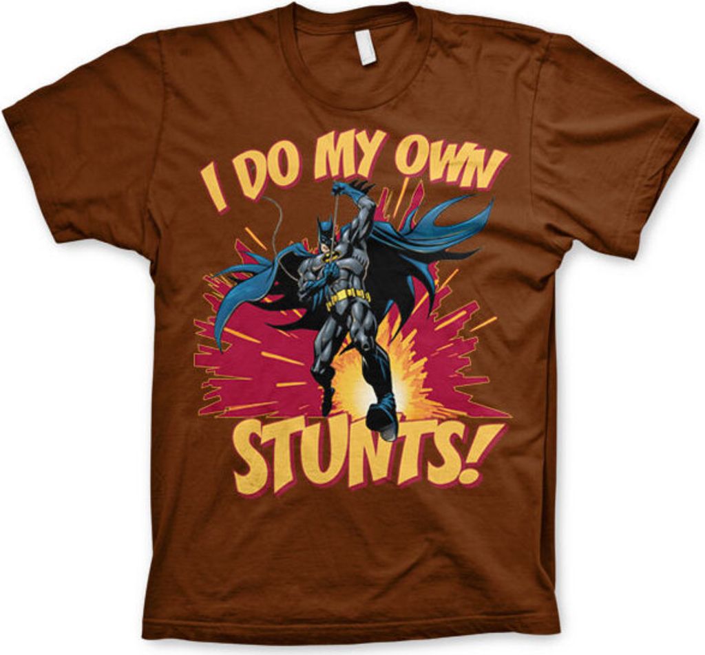 Batman - I Do My Own Stunts T-Shirt - Small - Brown