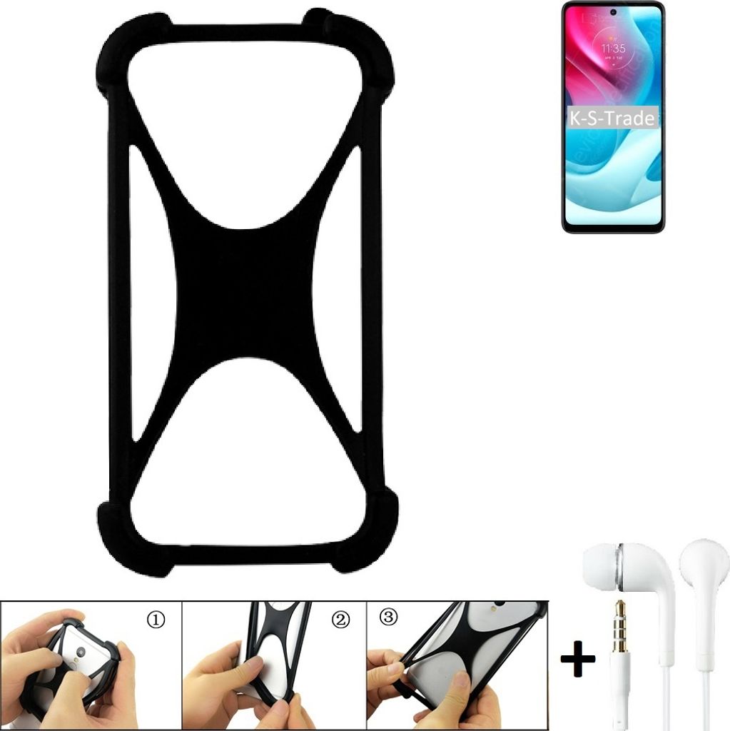K-S-Trade Handy-Hülle + headphones kompatibel mit Motorola Moto G60S Schutz-Hülle Bumper Silikon Cover Case Silikoncase Silikonbumper TPU Softcase