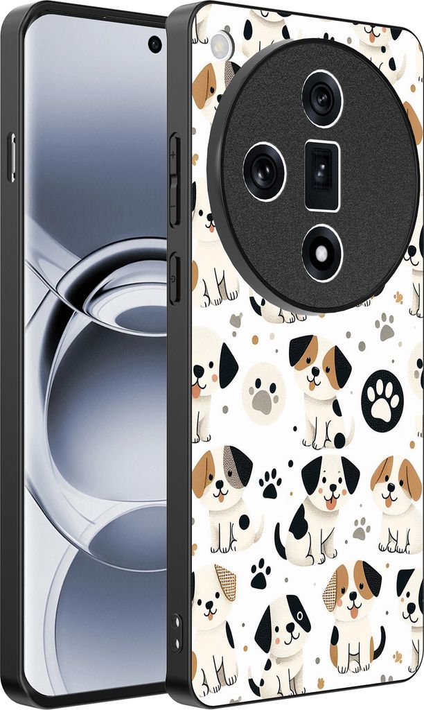 Smartphonica Handytasche Geeignet für Oppo Find X7 Ultra mit Hundedruck - TPU zurück Abdeckung Fall Hund Design