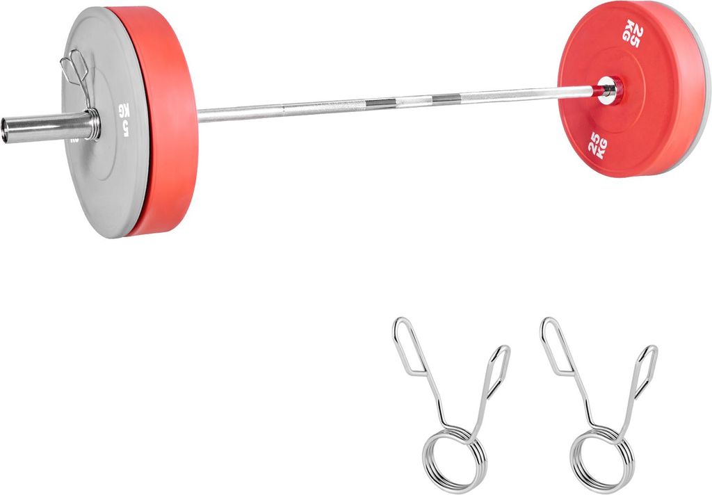 SucceBuy Langhantelstange verchromt 182 cm mit geriffeltem Griff für Gewichtheben, Kniebeugen, Kreuzheben und Bankdrücken, geeignet für 5 cm Han...