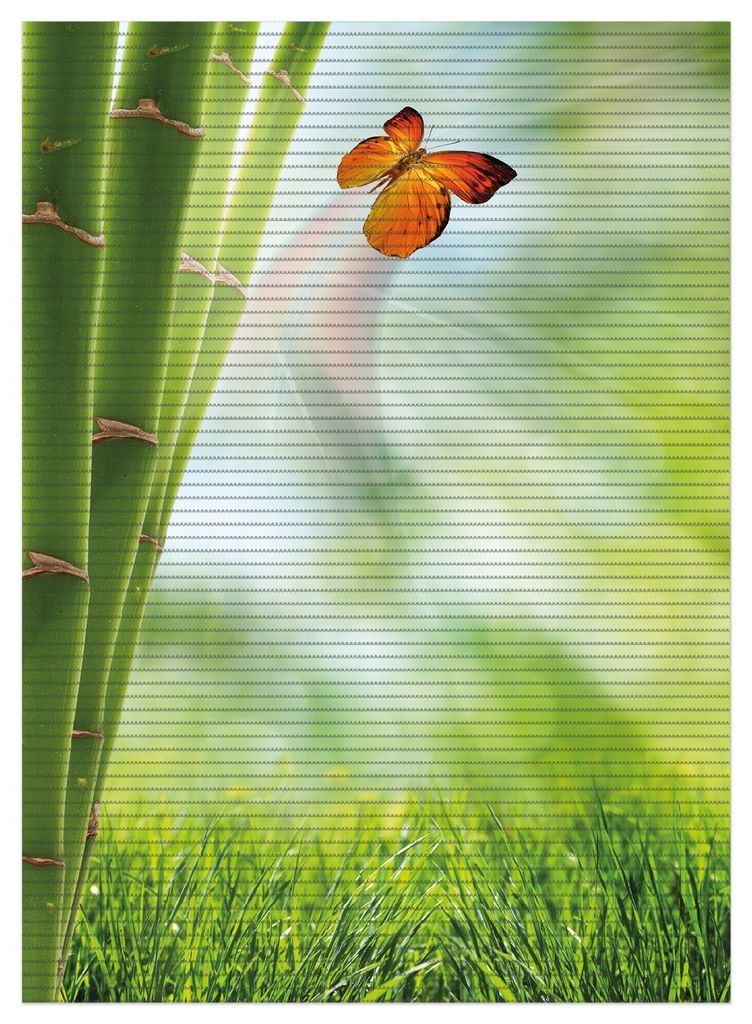 Wallario Duschmatte Antirutschmatte Badmatte Fußmatte Schmetterling im Grünen mit Bambus, Größe ca. 90 x 65 cm