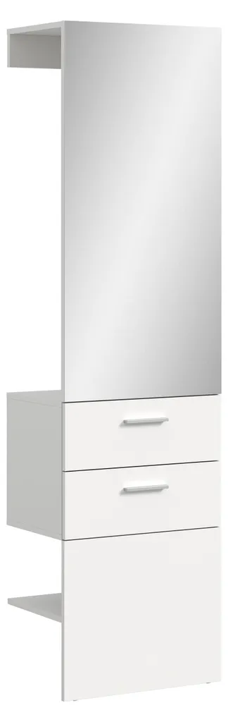 Meuble d'Entrée Vaga avec Miroir Barre de Penderie et 2 Tiroirs de Rangement