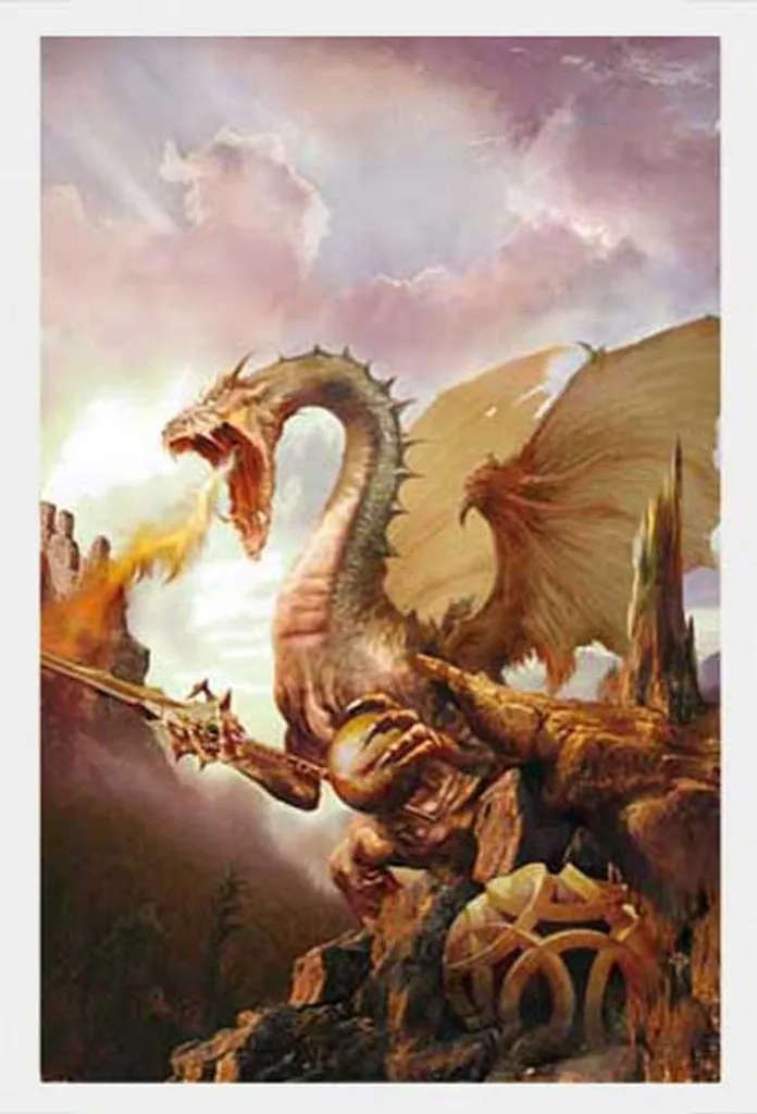 Affiche Dragon Sword & Sphere avec Cadre Shinsuke Blanc 61x91,5 cm