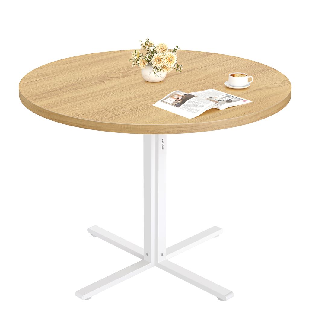 VASAGLE Esstisch rund, Esszimmertisch, klein Küchentisch für 4 Personen, Landhausstil, wasserresistente Oberfläche, 80 cm d, 74,8 cm H, für Ess...