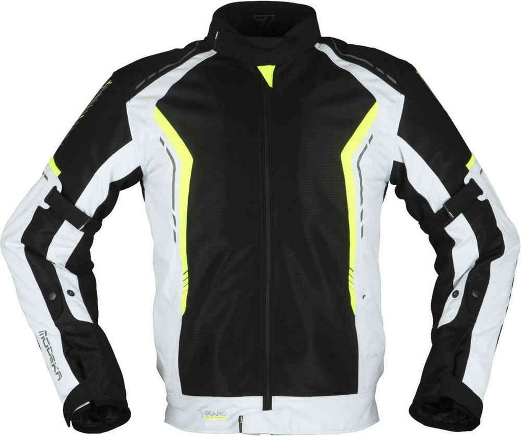 Modeka Jacke Khao Air Schwarz Asche Neon Grösse 3Xl