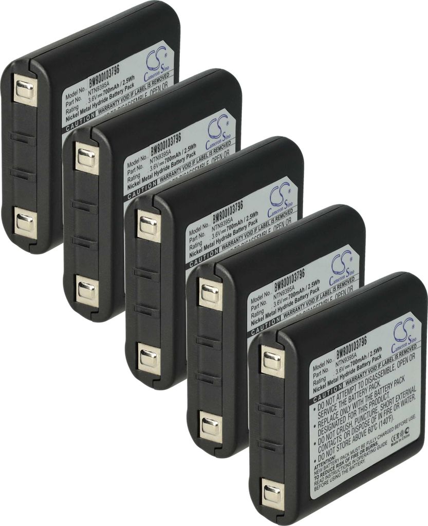 vhbw 5x Akku Ersatz für Motorola 1532, FRS-009, 56315, AP-4002H, 56318, AP-4002, 4002A, 53615 für Funkgerät, Walkie Talkie (700 mAh, 3,6 V, NiMH)