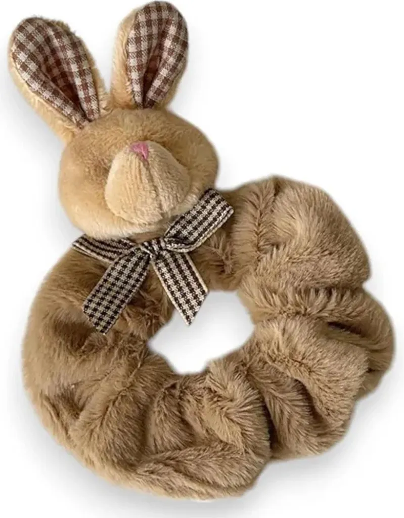 Fermacapelli Peluche Coniglietto Marrone - Regalo Carino e Morbido
