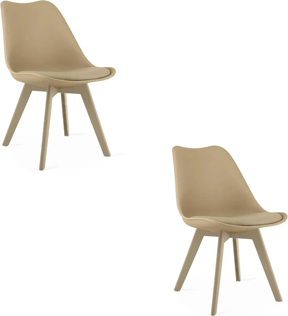 Set 2 Sedie MARK Beige Scuro: Design Moderno Sala da Pranzo x2
