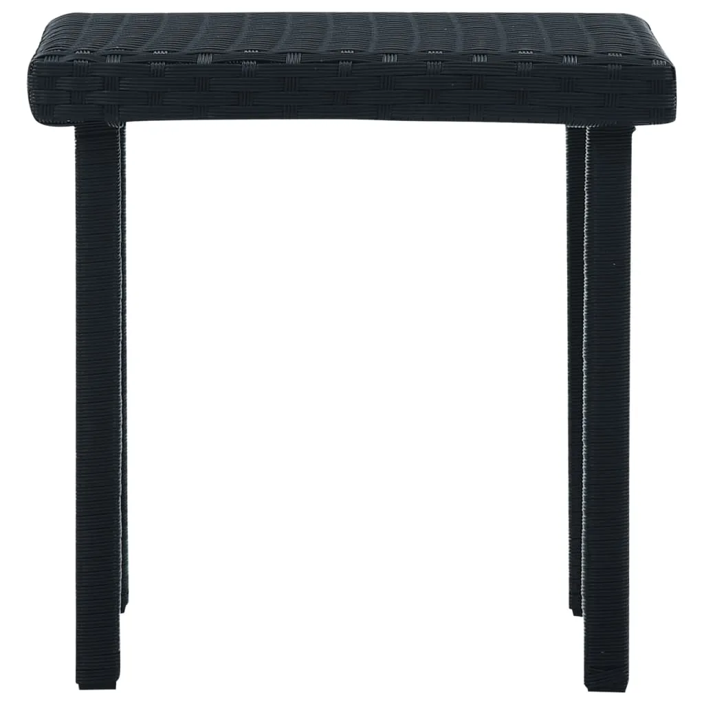 Table basse de jardin carrée noire en rotin synthétique - 40x40 cm