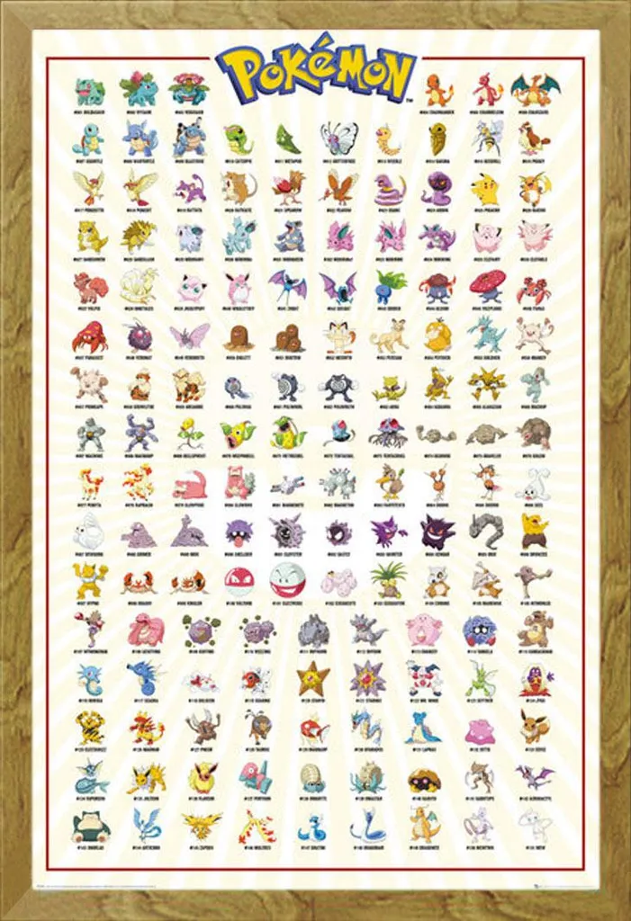 Poster Pokémon 151 con Cornice Shinsuke Rovere - Qualità Premium MDF