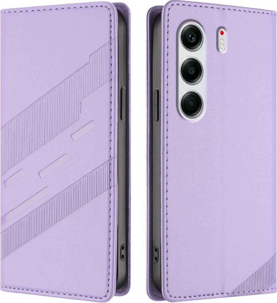 Hülle für Tecno Camon 40 Pro 5G, Kunstleder Brieftaschen Handyhülle mit Kartenfach und Standfunktion Violett