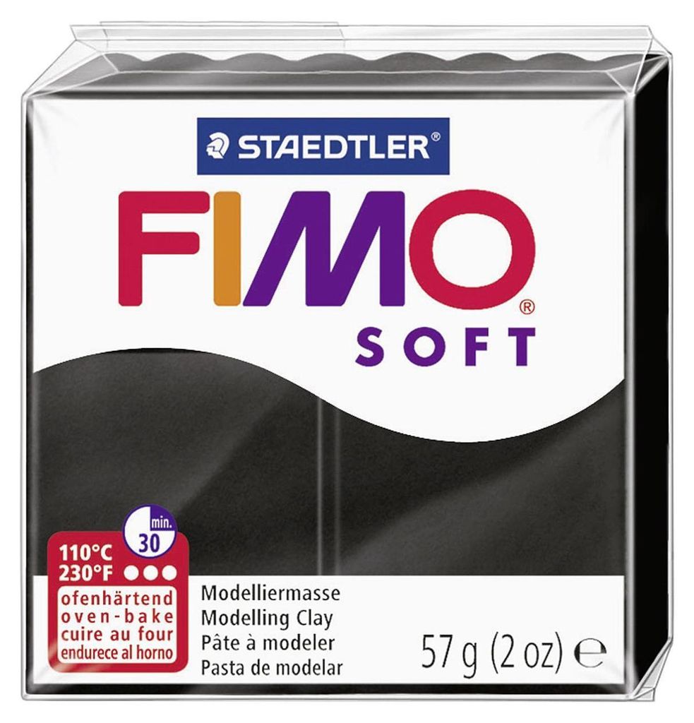 FIMO, Modelliermasse, Knete schwarz soft normal Produktbild 