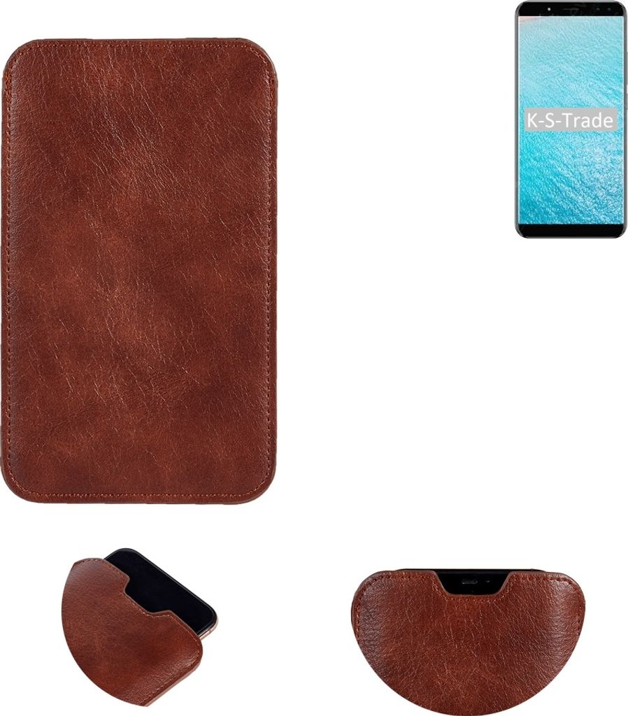 K-S-Trade Schutzhülle Handyhülle kompatibel mit Ulefone Power 3S Handytasche Kunstleder Sleeve in braun