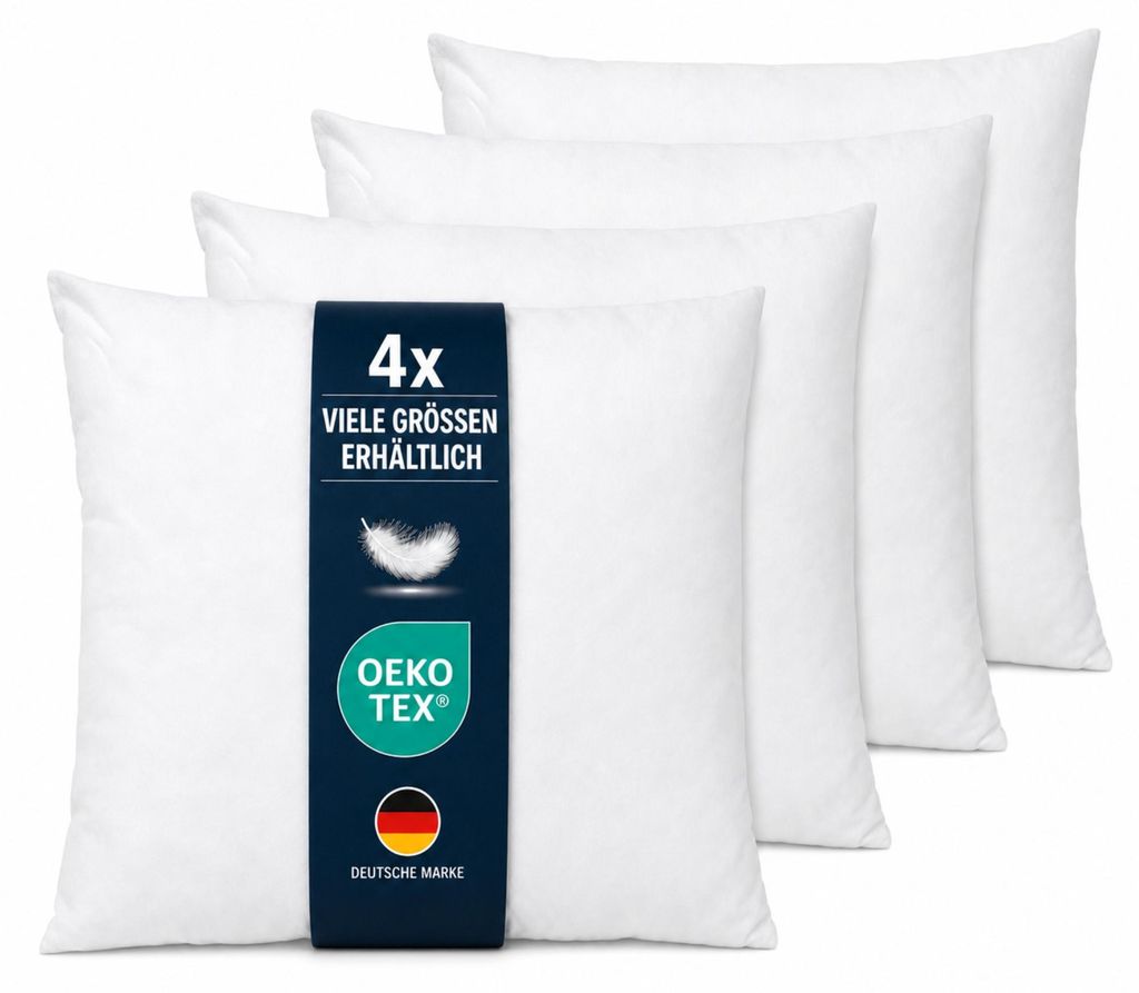 Coussin de remplissage en plumes, lot de 4, dimensions Image du produit 