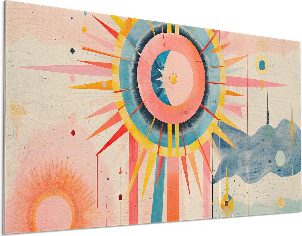 DEQORI Holzbild 100x50 cm 'Himmlische Harmonie' Bild auf Holz Wandbild Kunstdruck