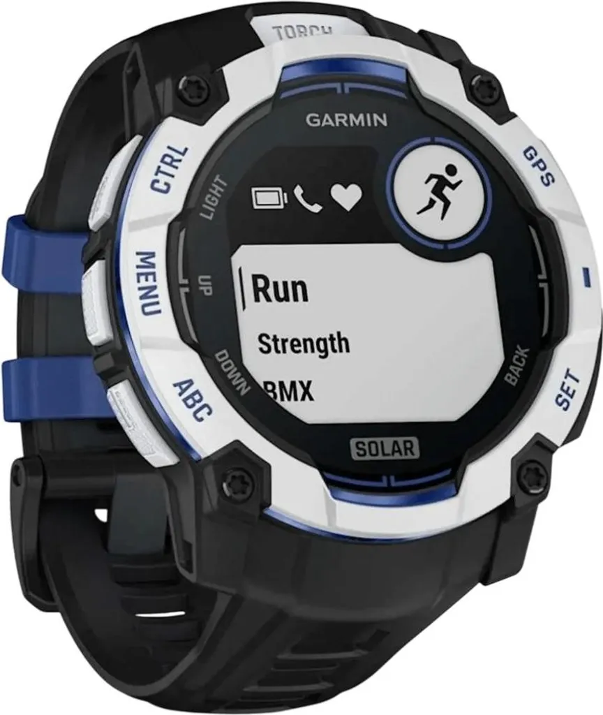 Montre connectée solaire Garmin Instinct 3 GPS antichoc blanche - 4
