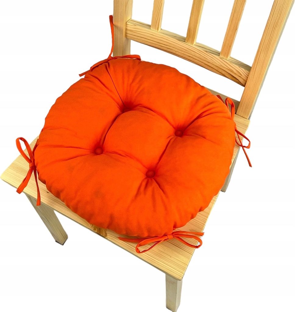 Stuhlkissen, Rundes Stuhlkissen, Sitzkissen, orange, 35x8cm, Kissen für Wohnstühle und Gartenmöbel, Gartenkissen,
