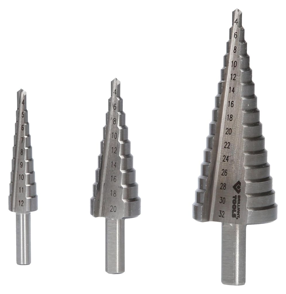 BRILLIANT TOOLS Jeu de forets étagés 3 pièces Ø 4 - 32 mm - Image du produit 