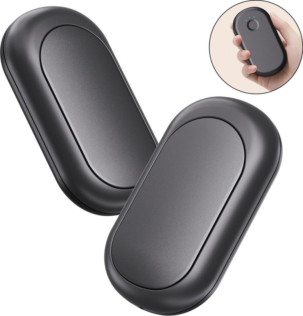 Tragbare Taschenhandwärmer 2er-Set – 3 einstellbare Temperaturen, USB-C-Schnelllade, 24h Wärme