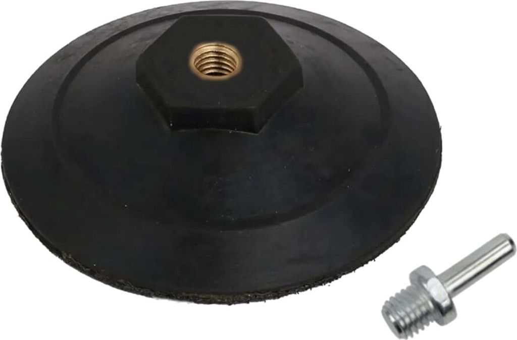 Trade-Shop Klett Aufnahmeteller Schleifteller Stützteller Polierteller inkl. M14 Spanndorn Adapter für Winkelschleifer Poliermaschinen / Ø 100mm