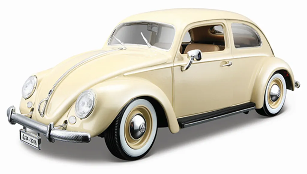 Modèle d'Exposition Volkswagen Beetle 1955 Beige 1:18 - Déco Vintage VW