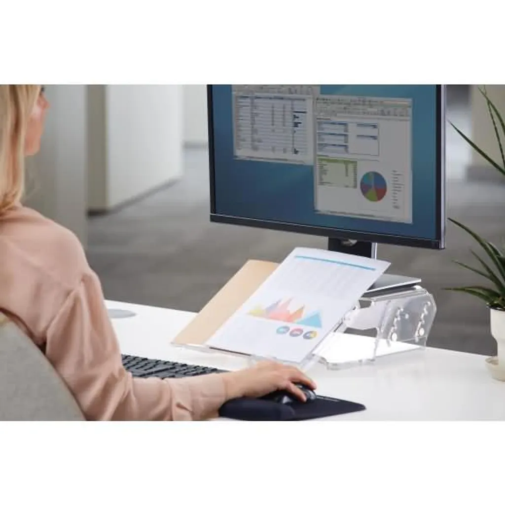 Support de moniteur ergonomique transparent pour soulager les cervicales