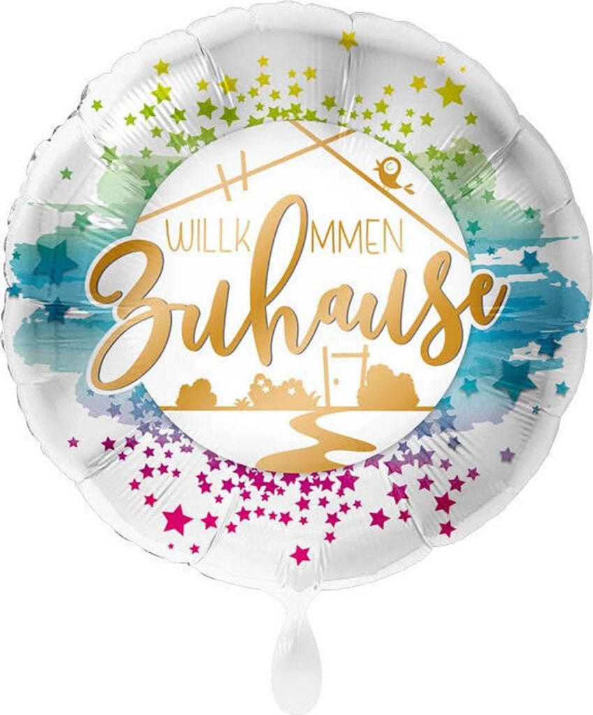 Willkommen Zuhause Folienballon Sterne 43cm Produktbild 