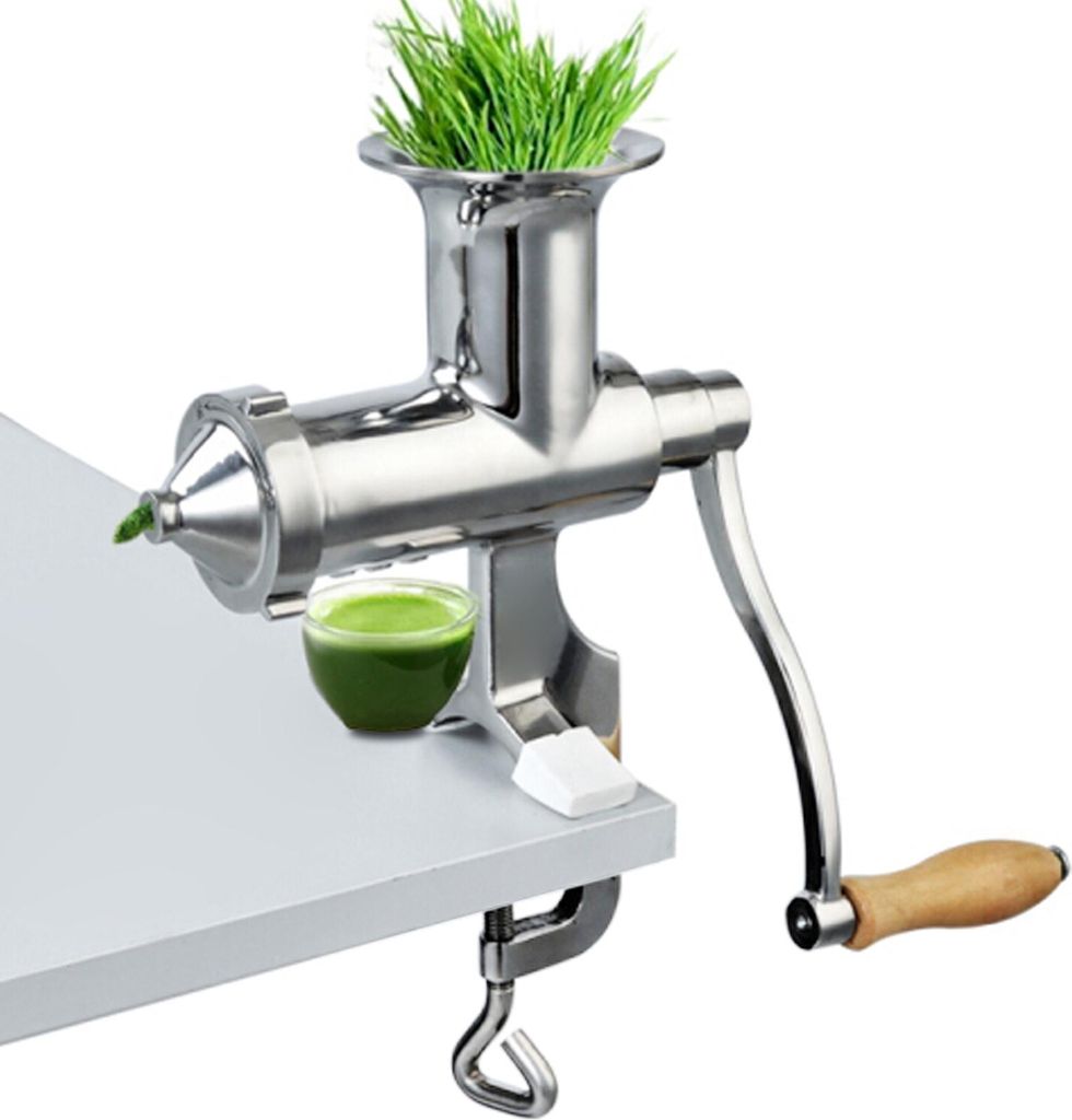 VEVOR Manuelle Entsafter Weizengras Saftpresse Squeezer Obst Gemüse Entsafter 304 Edelstahl für Weizengras und Blattgemüse Edelstahl 3 Filter Oh...
