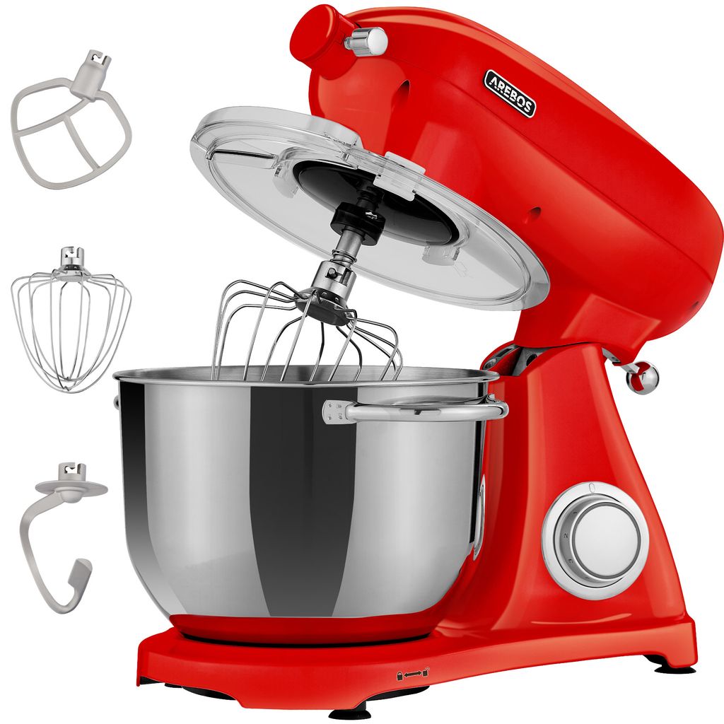 AREBOS retro robot da cucina 1800W rosso | 6L ciotola di Immagine del prodotto 