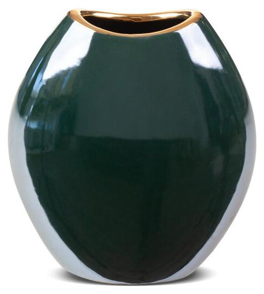 Keramikvase MORA, 14x7x16 cm, dunkelgrün Produktbild 