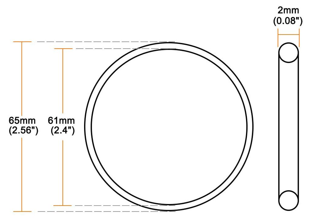 Fluorkautschuk O-Ringe FKM Dichtungsdichtung 65mm AD 61mm ID 2mm Breite Grš¹n Rundform fš¹r Maschinensanit?r Metrische Fluorelastomer