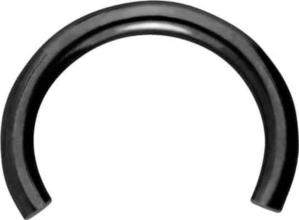 Ohrpiercing, Nasenpiercing, Septum Piercing Titan Hufeisenring mit Innengewinde ohne Kugeln Schwarz Innendurchmesser: 7mm + Stabstärke: 1,2mm
