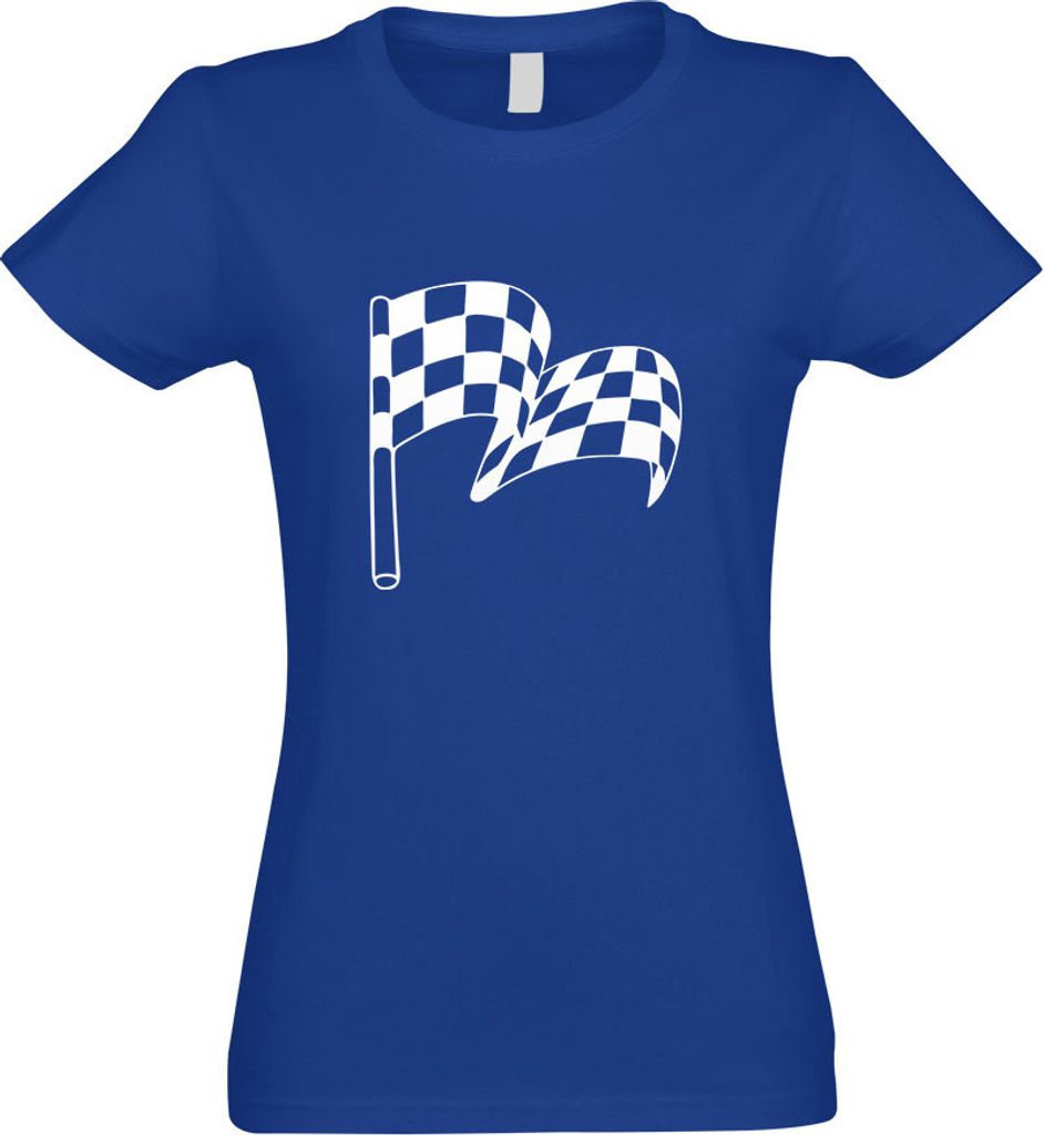 Kiwistar - T-Shirt tailliert - Damen - royal - Zielflagge - mit Motiv Bedruckt - Funshirt Design - Sport - Freizeit - Damen - M