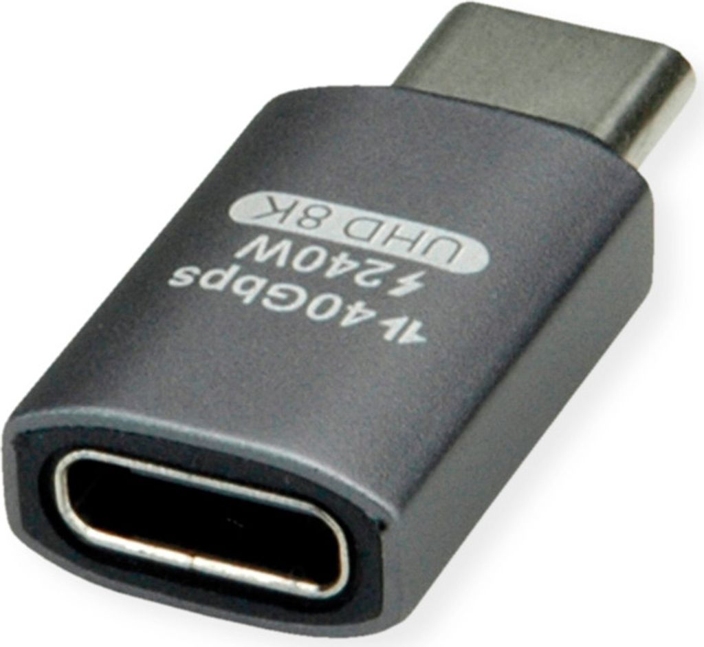 ROLINE USB4 Gen 3x2 Adapter Typ C ST/BU, Aluminium, gerade, silberfarben
