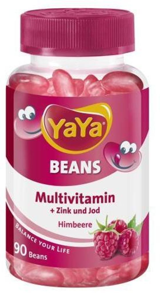 Yaya Beans Himbeere Zink und Jod Kaudragees 90 St Produktbild 