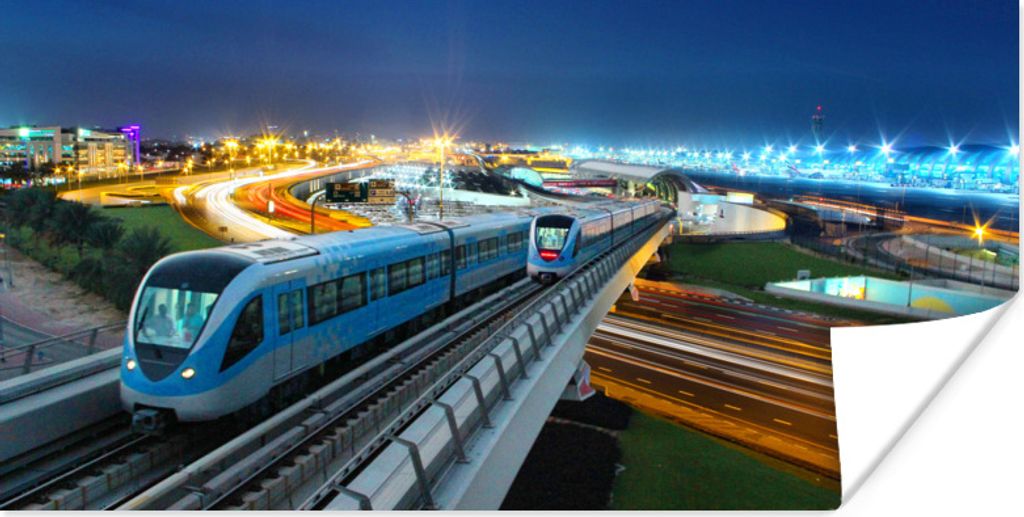 MuchoWow Poster Zug am Abend 150x75 cm - ohne Rahmen