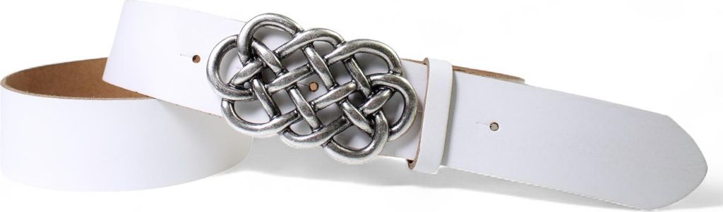 FRONHOFER Damen Ledergürtel 4 cm echt Leder mit keltischer Gürtelschnalle altsilber