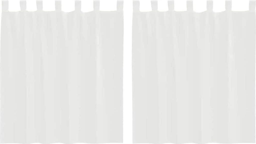 vidaXL Voile Vorhänge mit Stangentaschen 2 Stk. Weiß Produktbild 