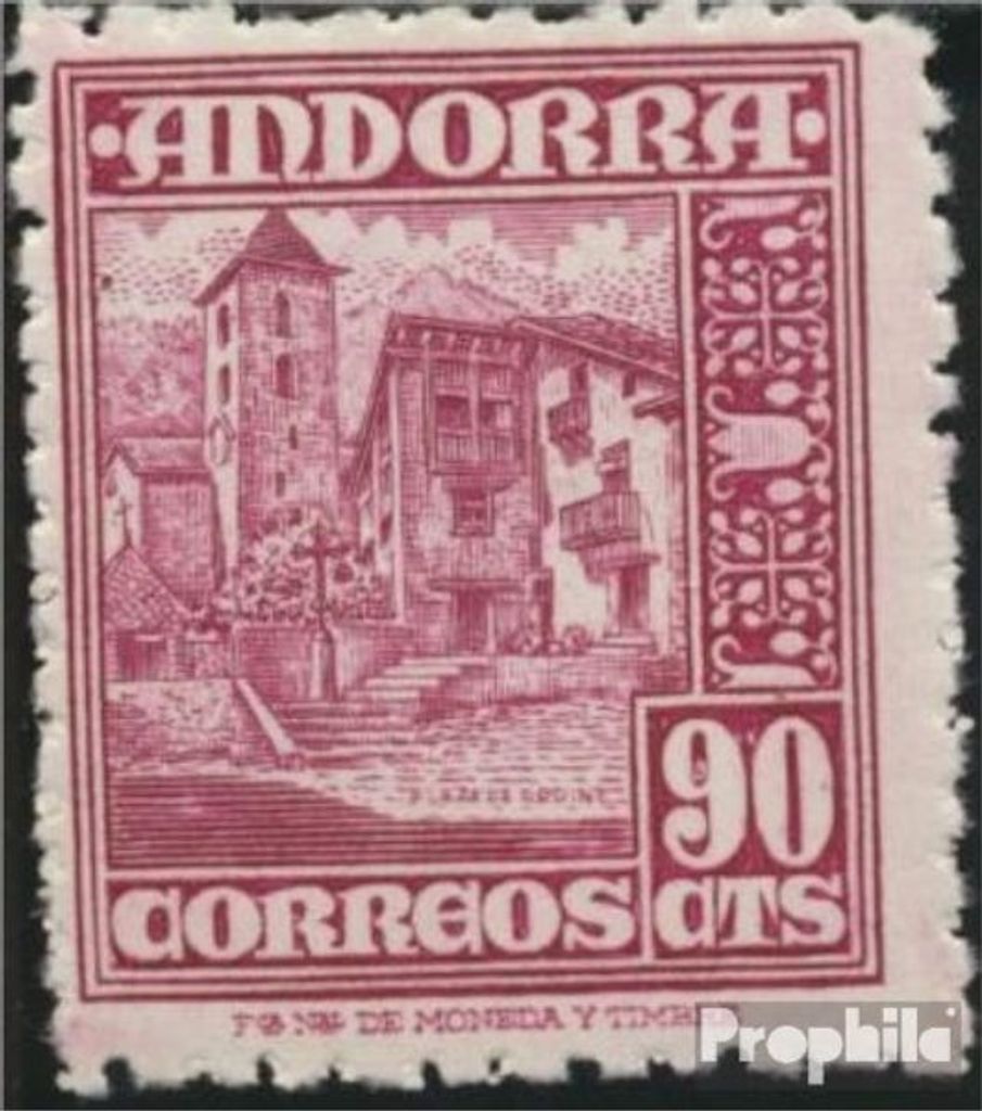 Briefmarken Andorra - Spanische Post 1948 Mi 48 mit Falz Produktbild 