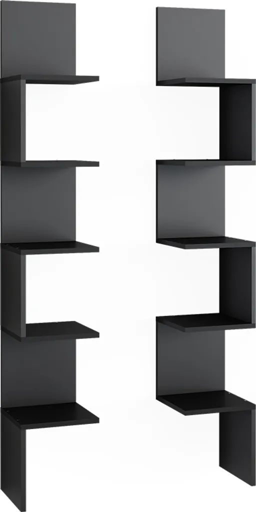 Étagère d'angle Vicco Paolo Noir 28x175,4cm Lot de 2 Modèle 52098