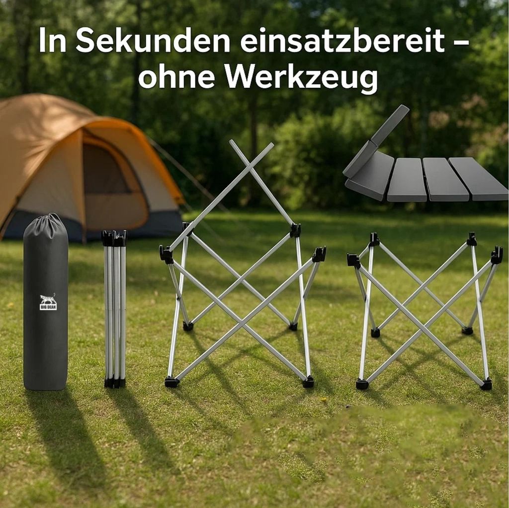 BigDean Campingtisch faltbar Ultraleicht Kleiner Klapptisch