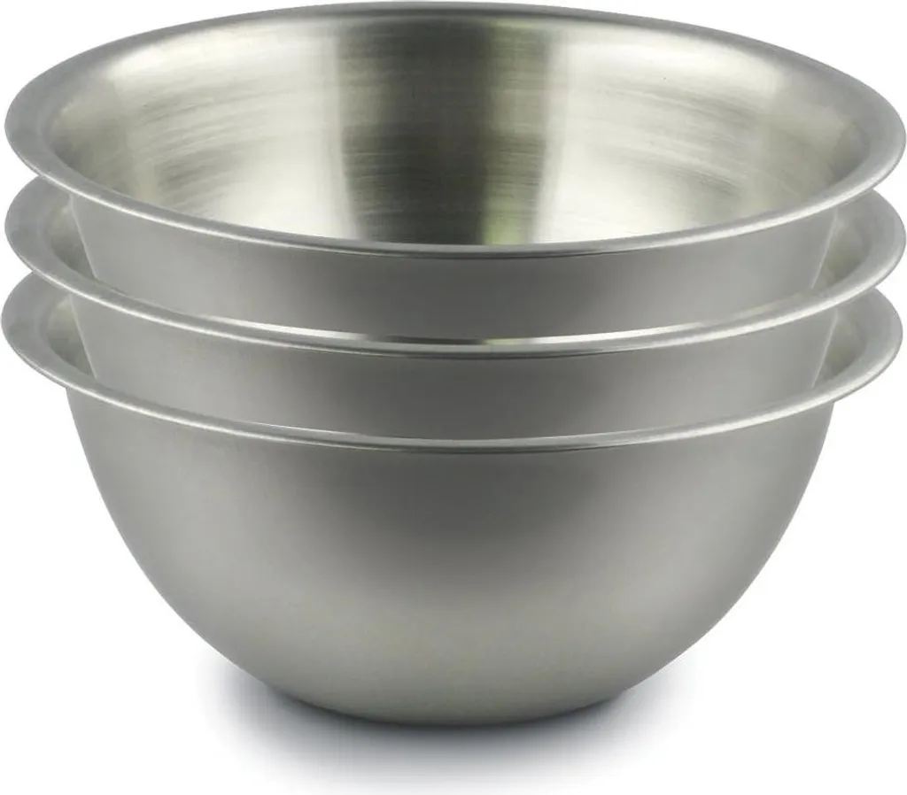 Bol mélangeur incassable en acier inoxydable de 21 cm - lot de 3 pièces
